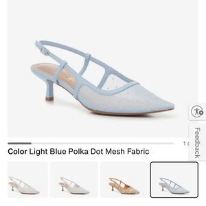 Kelly & Katie Lorelai Pump in Light Blue Polka Dot Mesh